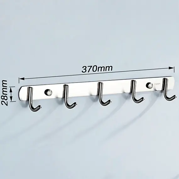 Держатель с 5-ю крючками Ledeme L70201-5 нержавеющая сталь, изображение 2