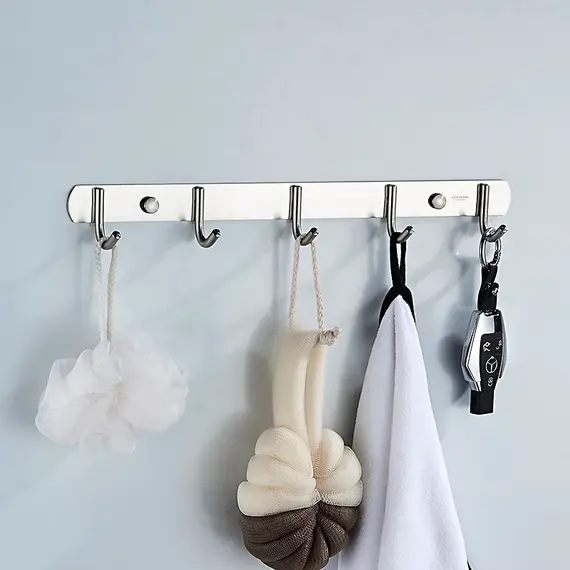 Держатель с 5-ю крючками Ledeme L70201-5 нержавеющая сталь, изображение 3