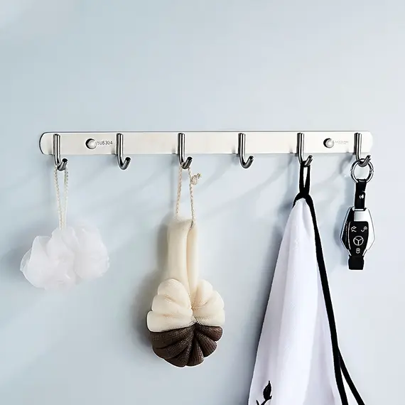 Держатель с 6-ю крючками Ledeme L70201-6 нержавеющая сталь, изображение 3