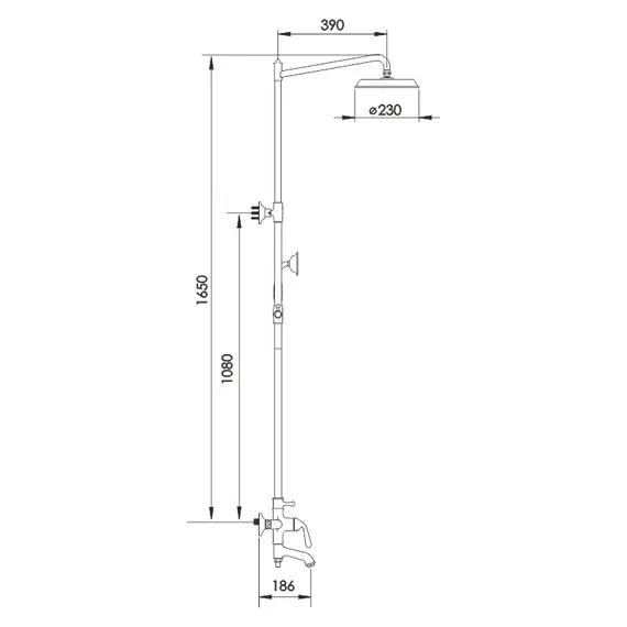 Душевая стойка со смесителем Rose R0236H, изображение 2