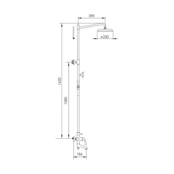 Душевая стойка со смесителем Rose R0236Q, изображение 2