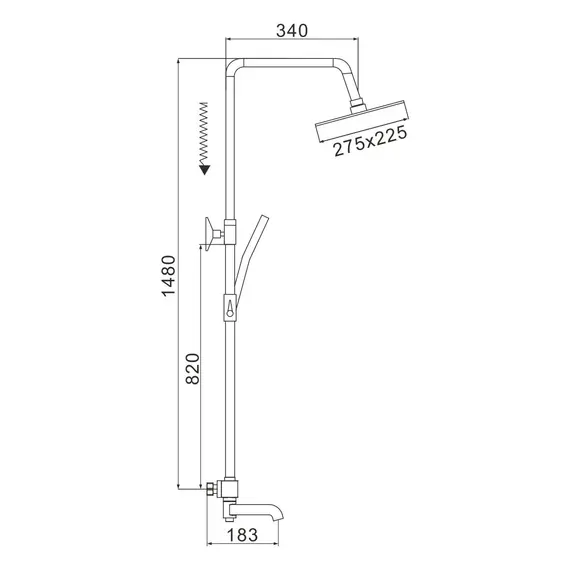 Душевая стойка с термостатом Rose R3536, изображение 3