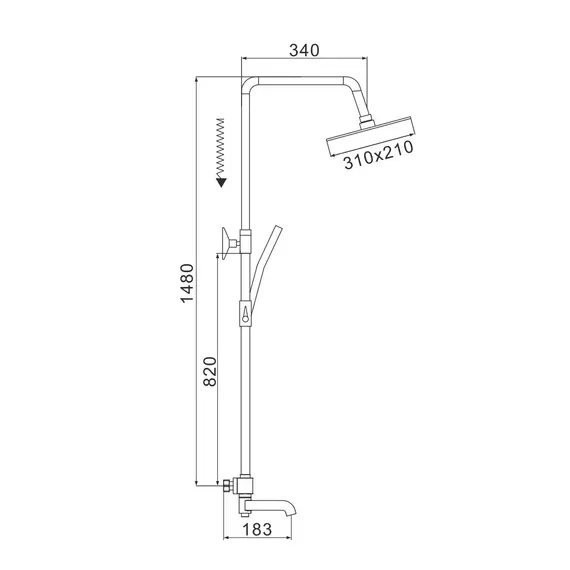 Душевая стойка с термостатом Rose R3536H, изображение 2