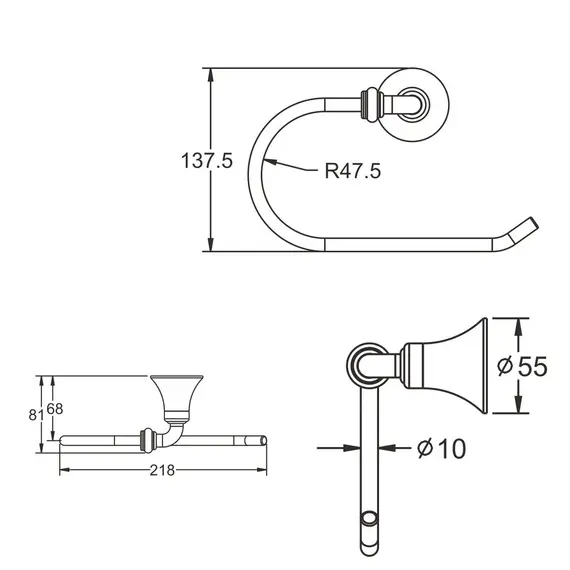 Держатель для туалетной бумаги Rose RG1206, изображение 2