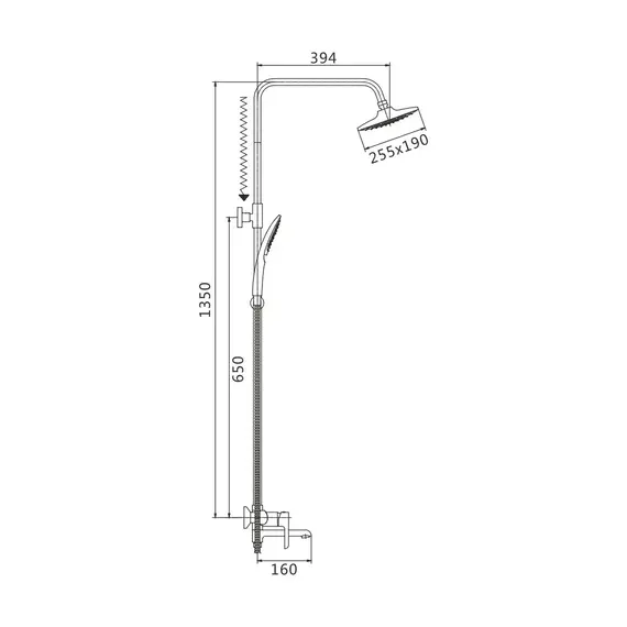 Душевая стойка со смесителем Shevanik S6036F, изображение 2