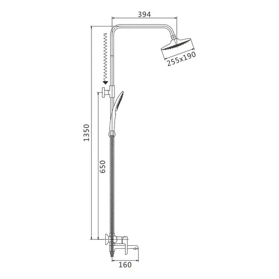 Душевая стойка со смесителем Shevanik S6036H, изображение 2