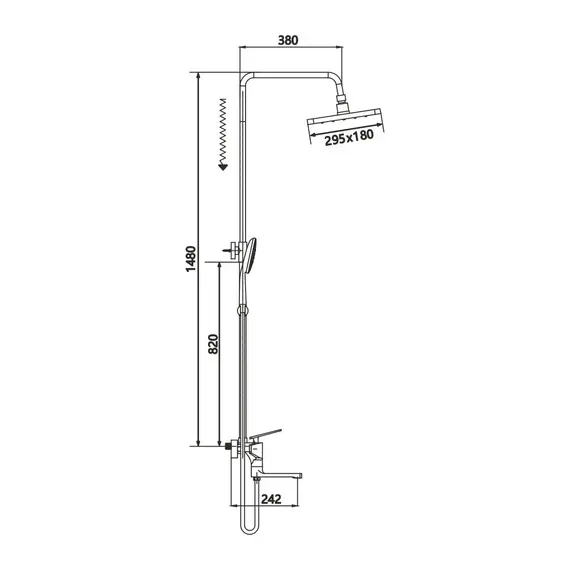 Душевая стойка со смесителем Shevanik S8036H, изображение 2