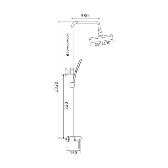 Душевая стойка со смесителем Shevanik S8836H, изображение 2