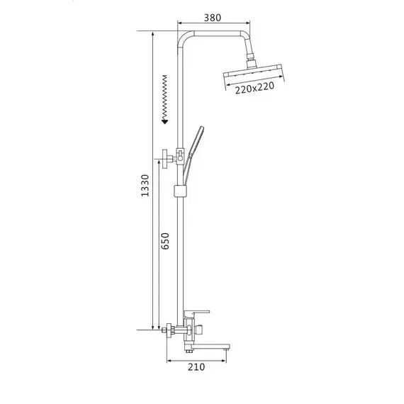 Душевая стойка со смесителем Shevanik S9936, изображение 2