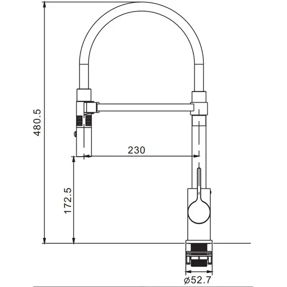 Смеситель для кухни с гибким изливом Rose R133L, изображение 2