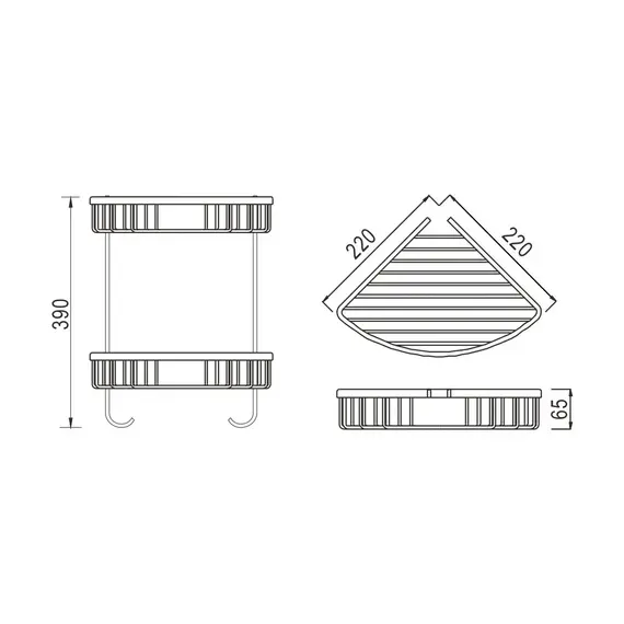 Полка угловая Rose RW12H 2-ярусная, изображение 2