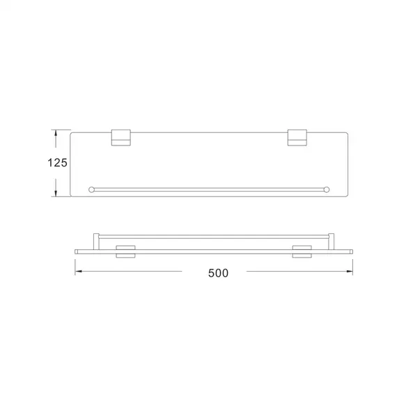 Стеклянная полка в ванную комнату Rose RG1719, изображение 2