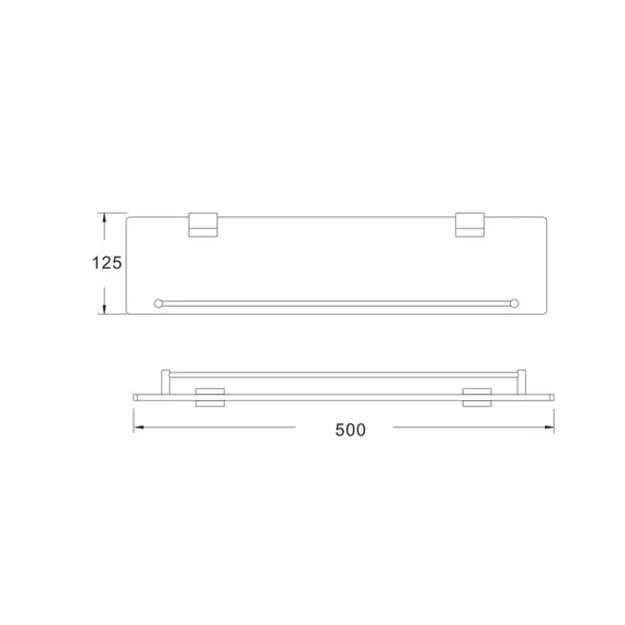 Стеклянная полка в ванную комнату Rose RG1719H, изображение 2