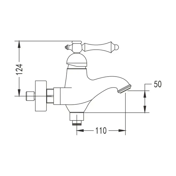 Смеситель для ванны Rose R0102Q, изображение 3