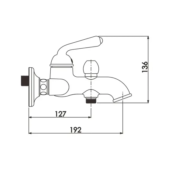 Смеситель для ванны Rose R0202E, изображение 3