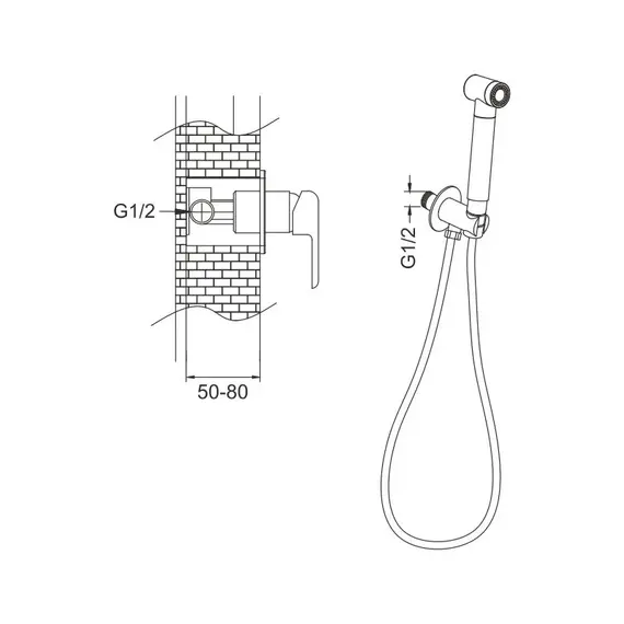 Смеситель с гигиеническим душем Rose R2105F, изображение 3