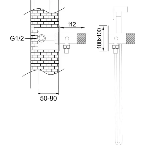 Смеситель с гигиеническим душем Rose R225H, изображение 2