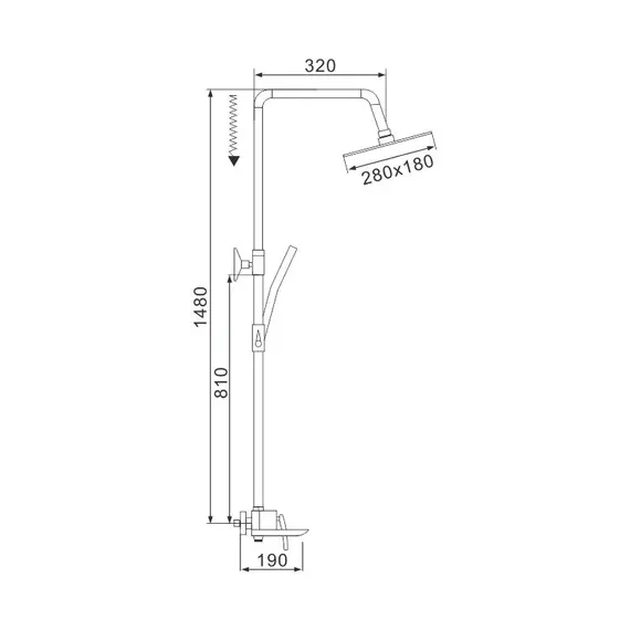 Душевая стойка со смесителем Rose R2736H, изображение 3