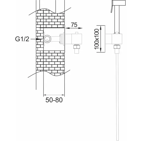 Смеситель с гигиеническим душем Rose R965, изображение 3