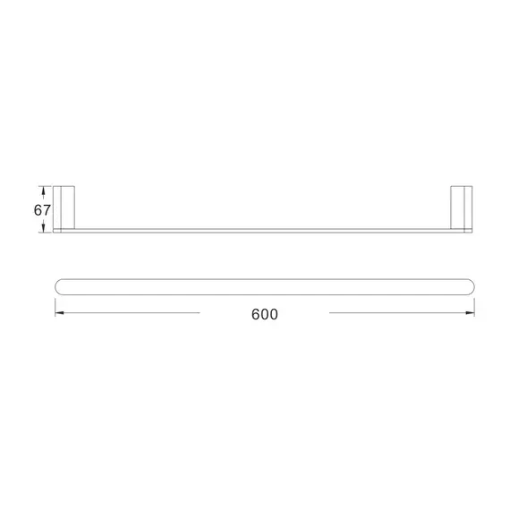 Прямой полотенцедержатель Rose RG1717H, изображение 2