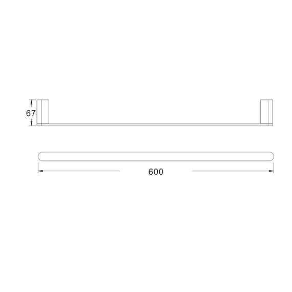 Прямой полотенцедержатель Rose RG1717T, изображение 2