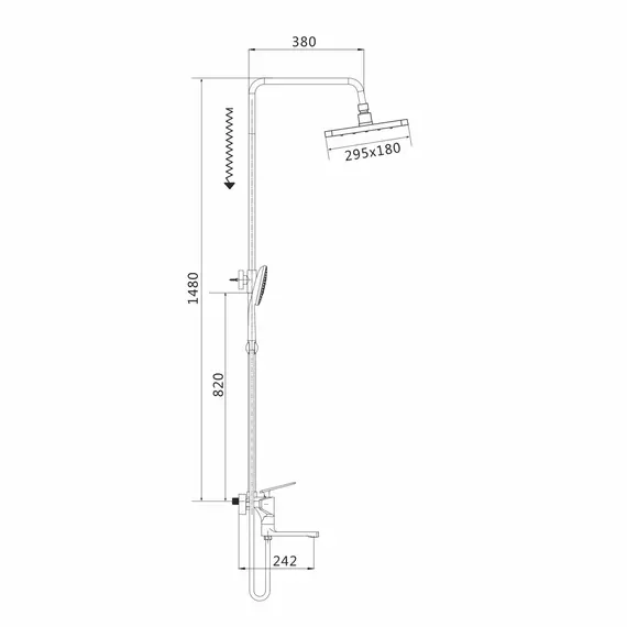 Душевая стойка со смесителем Shevanik S8036F, изображение 2