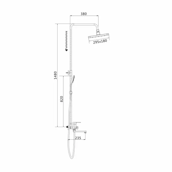 Душевая стойка со смесителем Shevanik S8136F, изображение 2