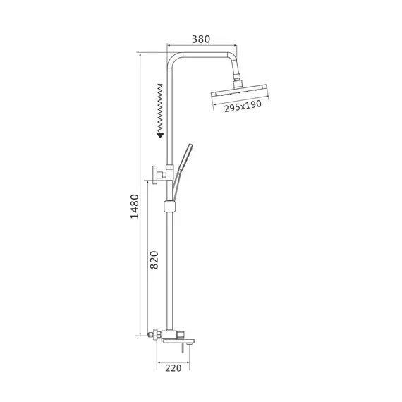 Душевая стойка со смесителем Shevanik S8236, изображение 2
