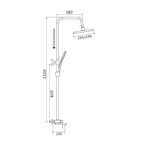 Душевая стойка со смесителем Shevanik S8236H, изображение 2