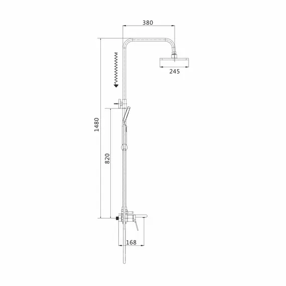 Душевая стойка со смесителем Shevanik S8336, изображение 2