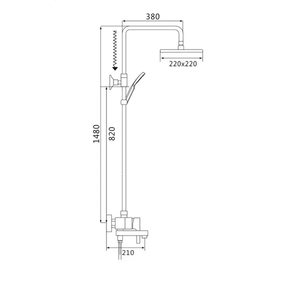 Душевая стойка со смесителем Shevanik S8636, изображение 3