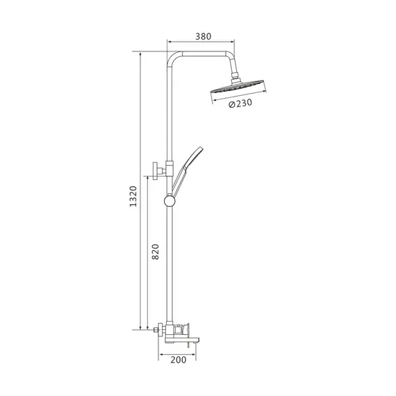 Душевая стойка со смесителем Shevanik S8736H, изображение 3