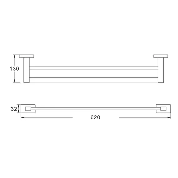 Двойной прямой полотенцедержатель Shevanik SG5627, изображение 2