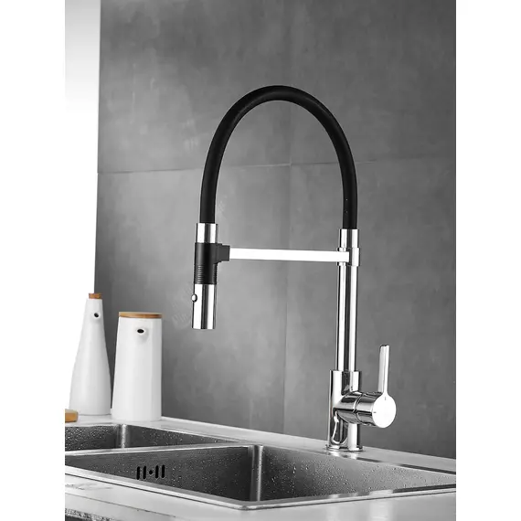 Смеситель для кухни с гибким изливом и душем Rose R133