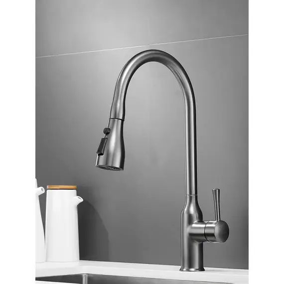 Однорычажный смеситель для кухни с выдвижной лейкой Shevanik S163T