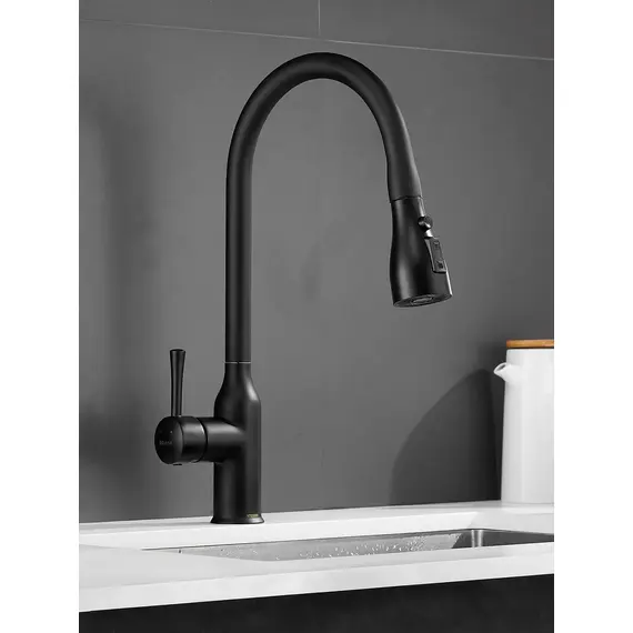 Однорычажный смеситель для кухни с выдвижной лейкой Shevanik S163H