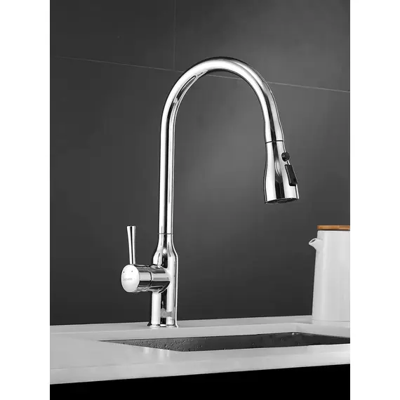 Однорычажный смеситель для кухни с выдвижной лейкой Shevanik S163