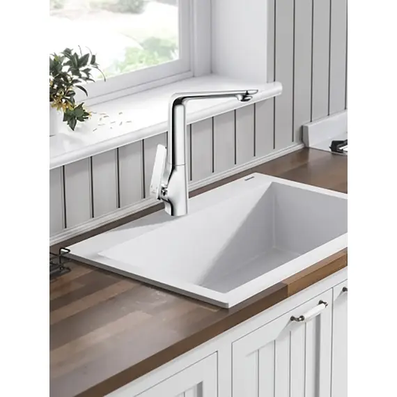 Высокий однорычажный смеситель для кухни на мойку Rose R1313