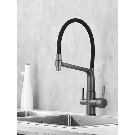 Смеситель для кухни с гибким изливом и фильтром Rose R658Y