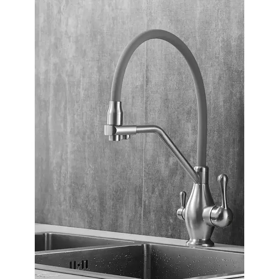 Смеситель для кухни с гибким изливом и фильтром Rose R858L