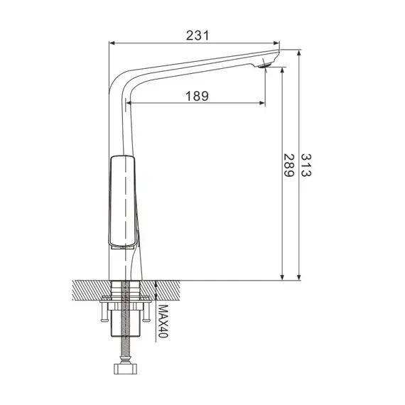 Смеситель для кухни Rose R1313H, изображение 3