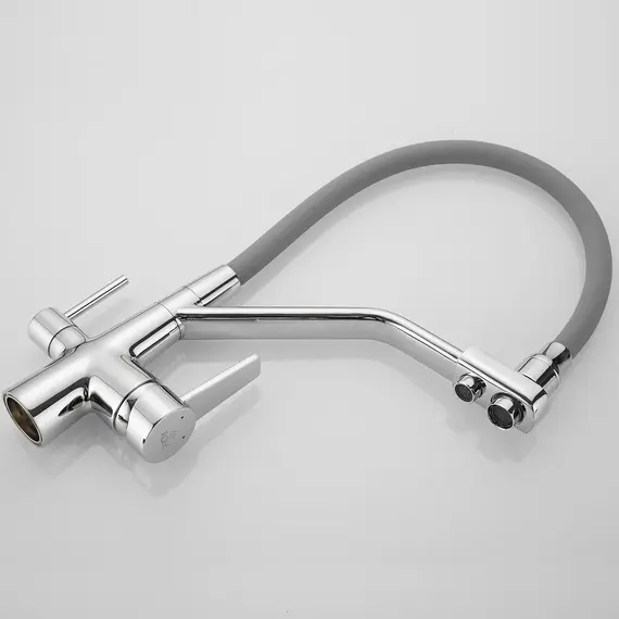 Смеситель для кухни с гибким изливом Rose R558 хром/серый, изображение 18
