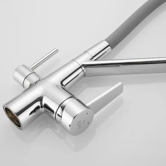 Смеситель для кухни с гибким изливом Rose R558 хром/серый, изображение 8