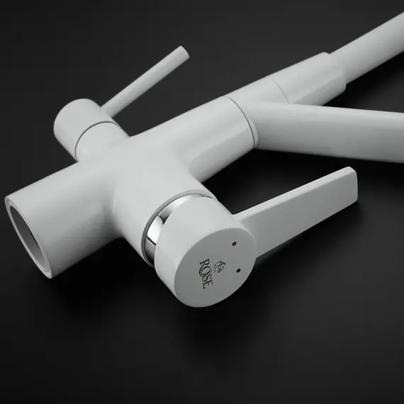 Смеситель для кухни с гибким изливом Rose R558C белый, изображение 15