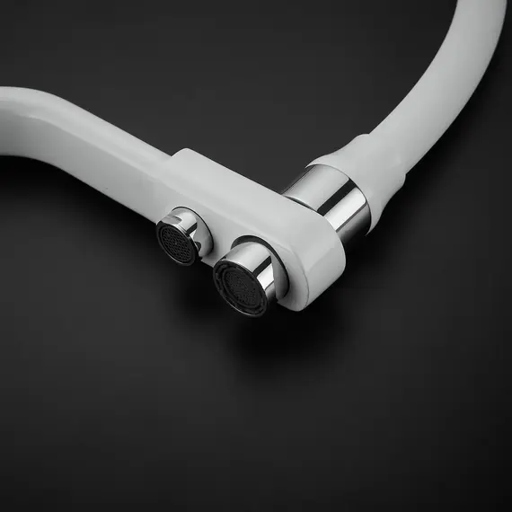 Смеситель для кухни с гибким изливом Rose R558C белый, изображение 16