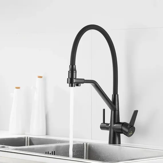 Смеситель для кухни с гибким изливом Rose R558H черный, изображение 3
