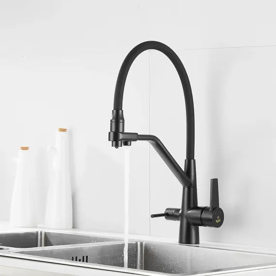 Смеситель для кухни с гибким изливом Rose R558H черный, изображение 16