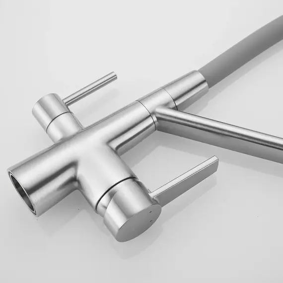 Смеситель для кухни с гибким изливом Rose R558L никель/серый, изображение 11