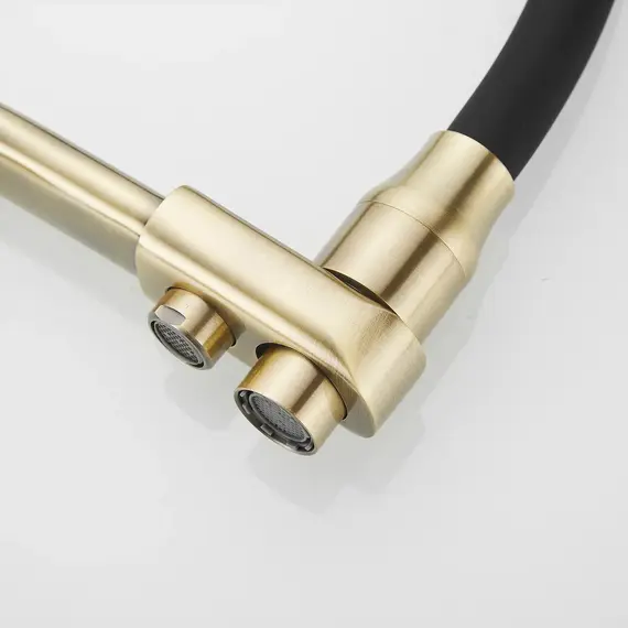 Смеситель для кухни с гибким изливом Rose R558Q бронза/черный, изображение 20