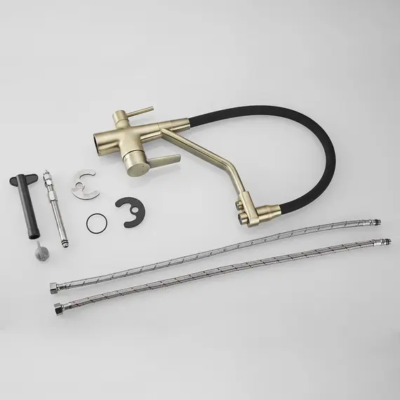 Смеситель для кухни с гибким изливом Rose R558Q бронза/черный, изображение 13